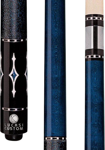 Custom Luminous Blue Birds-Eye Pool Cue 