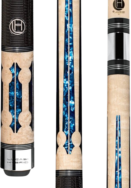 Natural Birds-Eye Maple with Blue Crushed Velvet Inlays