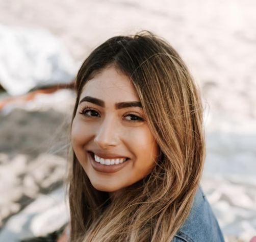 Woman smiling outdoors portrait